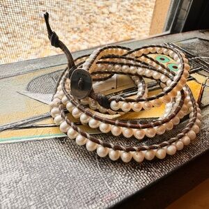 Chan Luu pearl leather bracelet